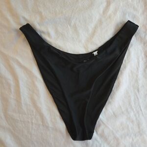 Aerie sz L high leg cheekiest fit black bikini bottom